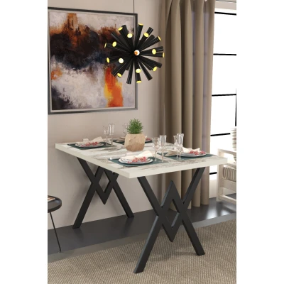 Parla Mutfak Yemek Masası Beyaz Mermer